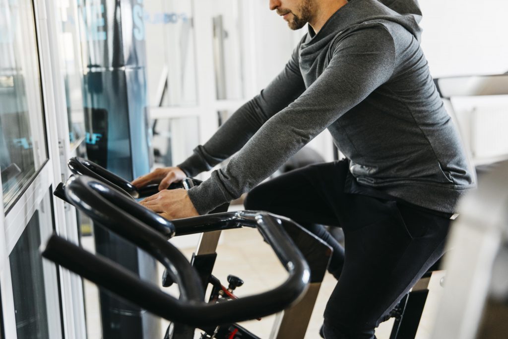 Man working out in gym