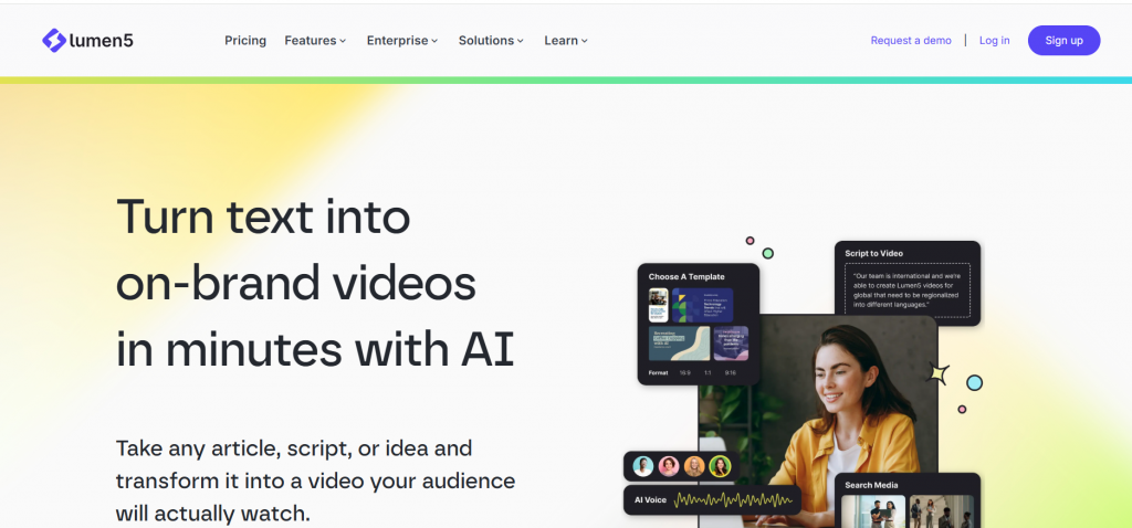 Lumen5 dashboard