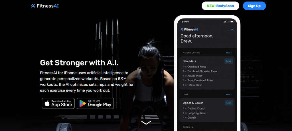 FitnessAI dashboard