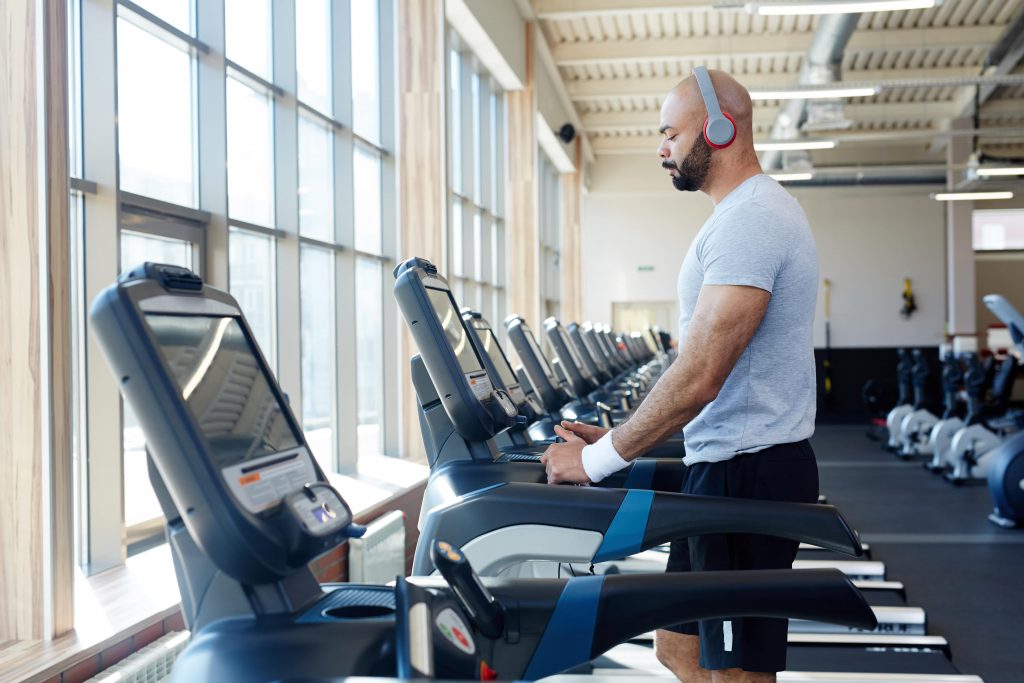 A man playing on treadmill